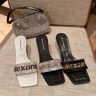 Aalexander Wang รองเท้าส้นสูง สายคล้องข้อเท้า ประดับเพชรเทียม