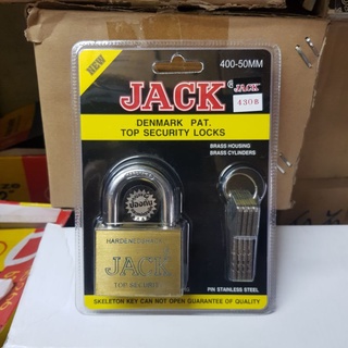 กุญแจ แม่กุญแจ 50MM JACK อย่างดี ป้องกันกุญแจผี และแม่แรงดีด ระบบลูกปืน พร้อมลูก 4 ดอก