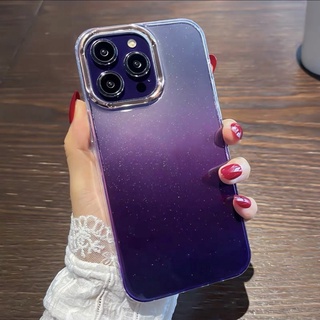 เคสกากเพชร สำหรับ iPHONE 14 / 14PRO / 14PROMAX / 14PLUS / 13PRO กล้องทอง พร้อมส่ง งานใหม่ เคสกันกระแทก เคสสีม่วง 014