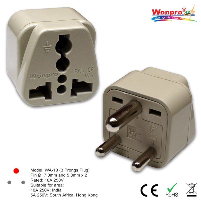 Wonpro Travel Adapter WA-10 สําหรับอินเดีย