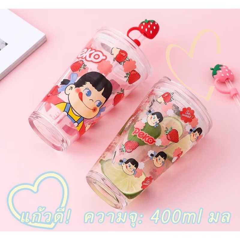 พร้อมส่งไม่ต้องพรี🌈 น่ารักสตรอเบอร์รี่แก้วถ้วยนักเรียน ins ญี่ปุ่นการ์ตูนฟางขนาดถ้วยสร้างสรรค์สาวหัว