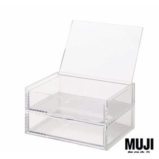 มูจิ ลิ้นชักอะคริลิก 2 ชั้น เปิดฝาได้ Muji Acrylic Case with Drawer 2 rows