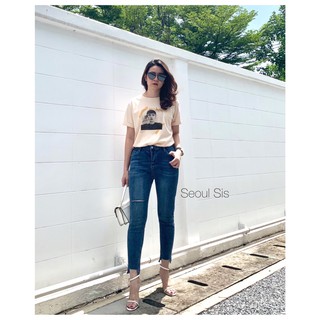 758 Denim Long Pant  กางเกงขายาว เอวสูง ขาเดฟ