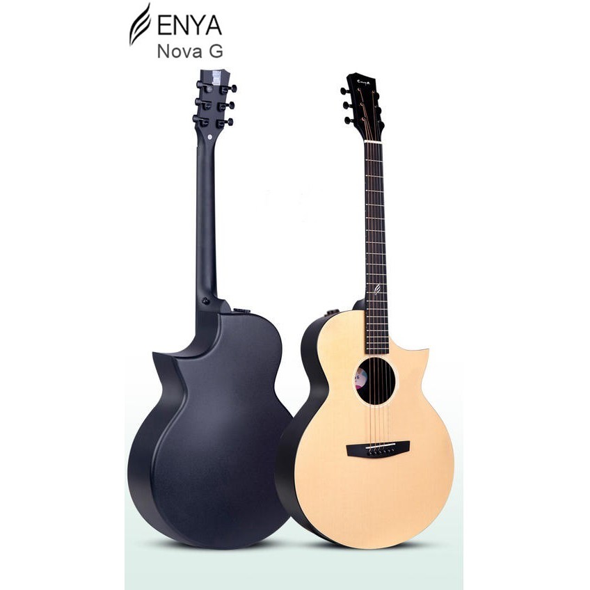 Enya กีต้าร์โปร่งไฟฟ้า รุ่น Nova G สีไม้ด้าน ของแท้100% เซ็ตอัพอย่างดีสายนิ่มเล่นง่าย