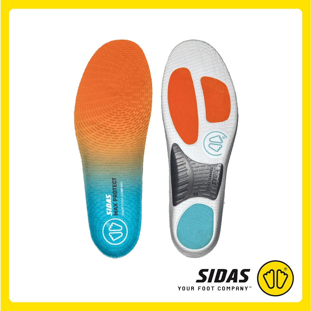 SIDAS MAX PROTECT ACTIV' แผ่นพื้นรองเท้า Podiane®I+ ลดแรงกระแทก 90% สำหรับกีฬา high-impact รุ่นหนา