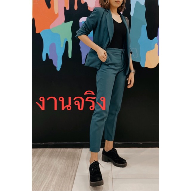 ✨พร้อมส่ง✨ สูทผู้หญิง เซตสูทสีเขียว 2ชิ้น เสื้อ+กางเกง แบรนด์FUFALA  #สูทแฟชั่น #สูทใส่ทำงาน #สูท #เ