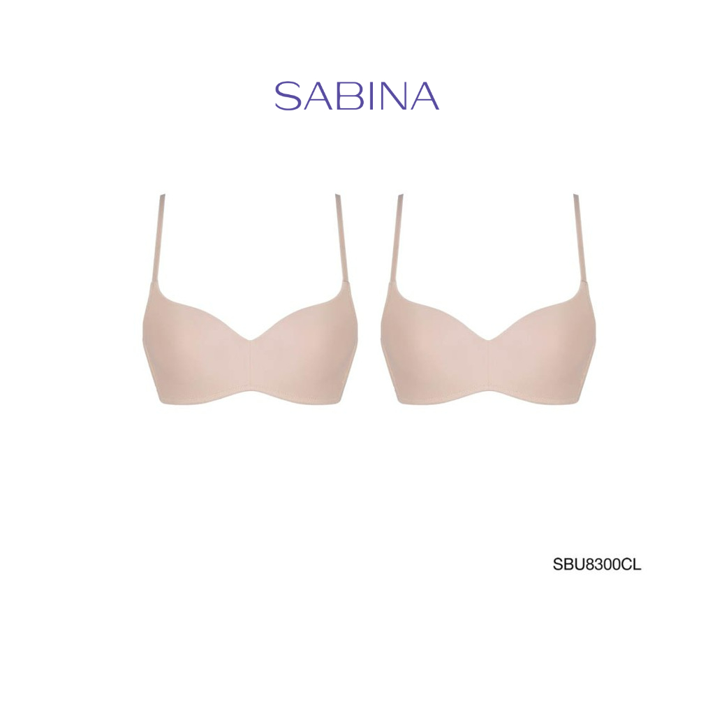 Sabina เสื้อชั้นใน Invisible Wire (Set 2 ชิ้น) (ไม่มีโครง) รุ่น Pretty Perfect รหัส SBU8300CL+SBU8300CL สีเนื้ออ่อน