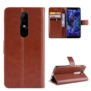 เคสโทรศัพท์หนัง PU ฝาพับ พร้อมช่องใส่บัตร และสายคล้อง หรูหรา สําหรับ Nokia 5.1 Plus