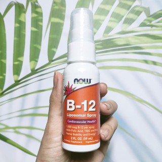 วิตามินบี 12 ชนิดสเปรย์ Vitamin B-12 Liposomal Spray, 1,000 mcg, 2 fl oz 59 ml (Now foods®) B12 #B12