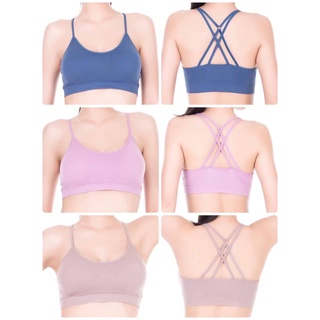 เสื้อชั้นใน Sport bra  Pack  3  ตัวคละสี  (ม่วง น้ำตาล สีกลม ) แถม ปลอกแขน โอนามิ 1 คู่