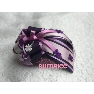 เน็ตติดผม Sumalee งาน Handmade สีม่วงแซมโบว์เล็ก