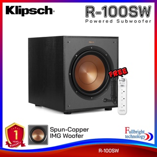 Klipsch R-100SW Subwoofer Speaker ลำโพงซับวูฟเฟอร์ขนาด 10 นิ้ว กำลังขับสูงสุด 300 วัตต์ มีแอมป์ในตัว รับประกันศูนย์ไทย 1 ปี แถมฟรี! ปลั๊กไฟ 1 ตัว