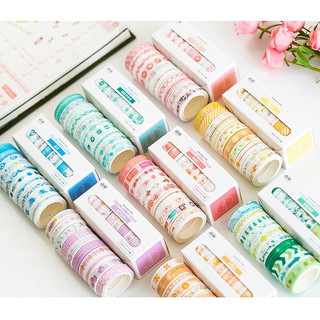 เทปตกแต่ง Color Series  เซต10ม้วน [Masking Tape Box Set Color Series ]