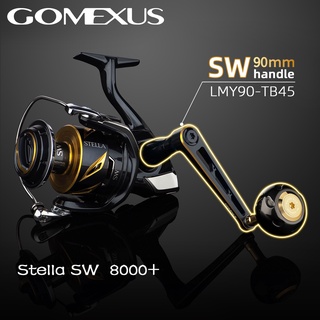 Gomexus มือจับรอกตกปลาไทเทเนียม 90 มม. พร้อมลูกบิด สําหรับ Shimano Stella SW Twinpower SW Daiwa Saltiga LMY-90