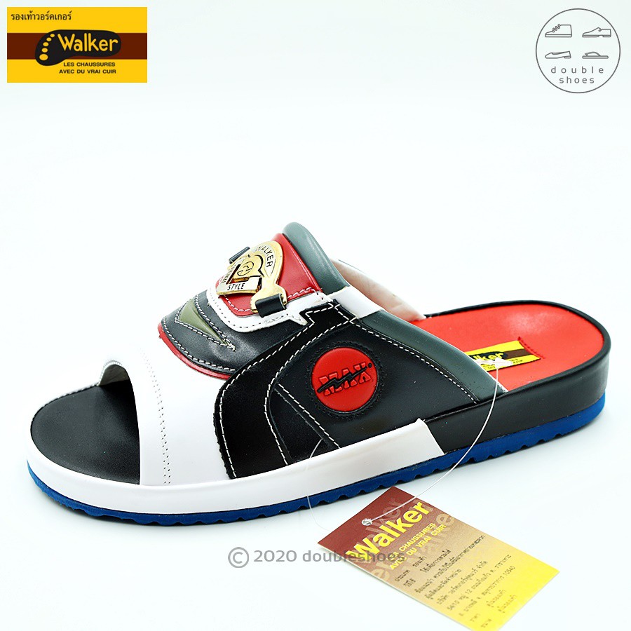 Walker รองเท้าแตะหนังแท้ (ไสตล์เทวิน) รุ่น M4209 สีดำ เบอร์ 39-45