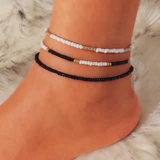 [พร้อมส่ง] สั่งความยาวได้ สร้อยข้อเท้า สร้อยข้อเท้าลูกปัด กำ…