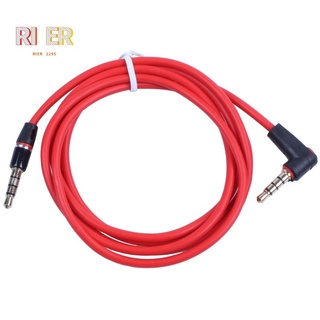 3.5มม.1/8 นิ้ว Male To Male 4 Pole Car Aux อุปกรณ์สายเคเบิ้ลเชื่อมต่อเสียงหูฟังสีแดงสําหรับติดรถยนต์