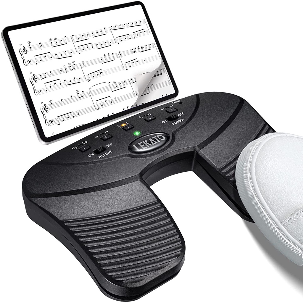 Lekato Bluetooth Page Turner Pedal Usb ชาร์จไร้สาย Silent Foot controller สําหรับ Ipad Iphone แท็บเล็ตแล็ปท็อป