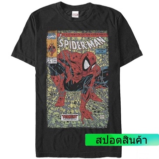 100%cotton เสื้อยืดผู้ชายแฟชั่น Mens Marvel Spider-Man Legend Of Arachknight T-Shirt men เสื้อ ยืด ผู้ชาย คอกลม โอเวอร์