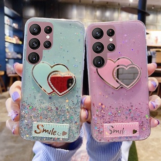 ใหม่ เคสโทรศัพท์ Samsung Galaxy S22 Ultra S22+ Plus A03 2022 New Phone Case Glitter Bling Star Love Softcase Cover Transparent TPU Casing เคส ซัมซุงS22 GalaxyS22 S22Ultra