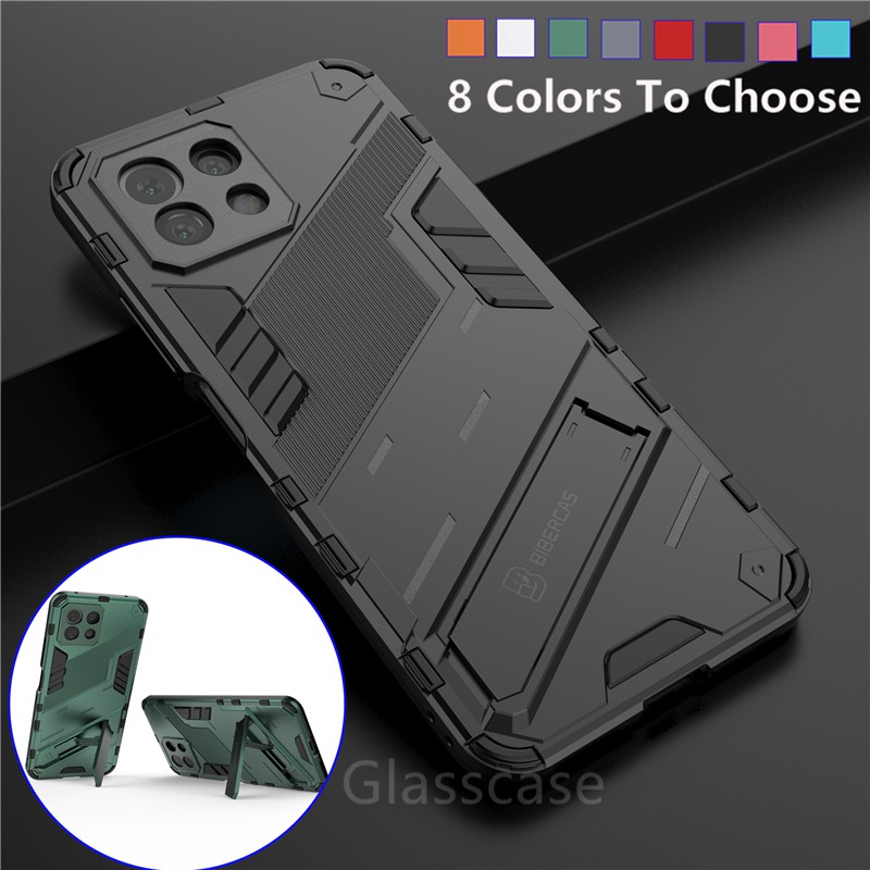 For Xiaomi Mi 11 Pro 11 10 Lite 5G NE 11 Ultra 10T Pro Phone Case 3D Armor Shockproof Stand Holder Protection Bracket Hard Bumper Back Cases Cover