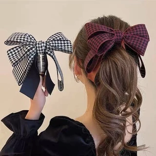 กิ๊บกล้วยติดผมริบบิ้น Tweed Ribbon Banana Pin ทรงริบบิ้นซ้อนผ้าทวีตน่ารักพร้อมส่งในไทย/ กิ๊บติดผม กิ๊บกล้วย กิ๊บเกาหลี