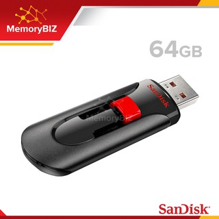 SanDisk CRUZER GLIDE 64GB USB 2.0 Flash Drive (SDCZ60_064G_B35)แซนดิส แฟลซไดร์ฟ ใส่ ลำโพง เครื่องเสียง PC ประกัน Synnex