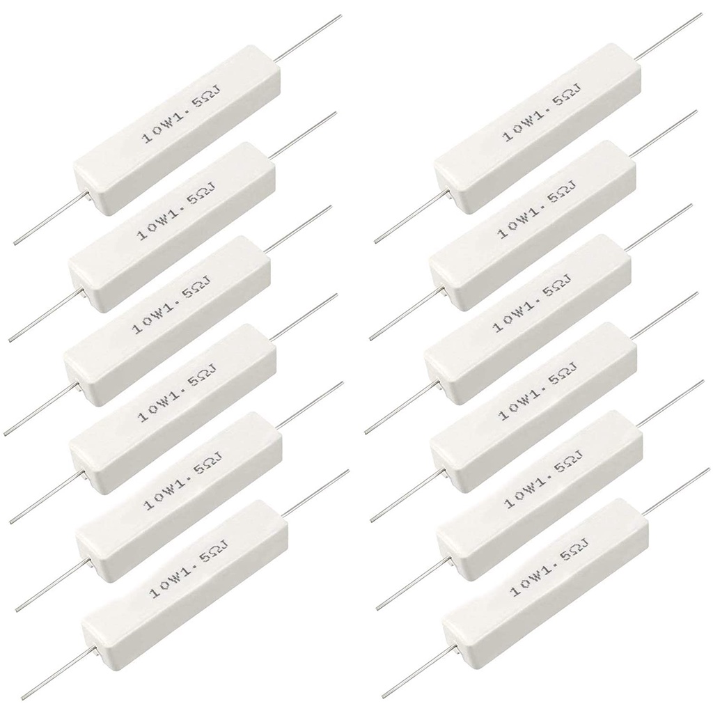 Rกระเบื้อง 10W  ตัวต้านทาน resistance 10W cement 0.1R 0.22R 0.33R 0.5R 10R 1R 100R 1k 3K 300K 3000K 