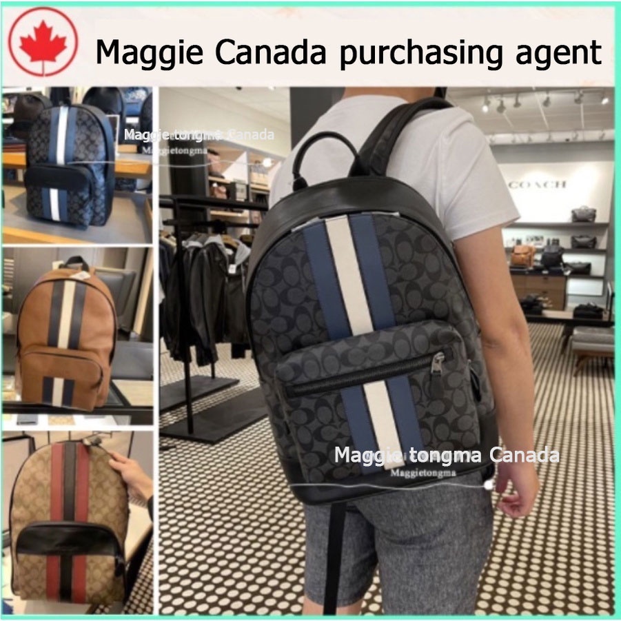 #Maggie Canada# ของแท้ 100% COACH 72483 พิมพ์โลโก้ / กระเป๋าเป้สะพายหลัง / กระเป๋าเป้สะพายหลังพักผ่อน