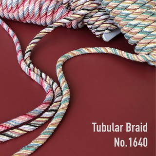 MOMOTARA No. 1640 เทปถัก Braid เทปถัก Braid เทปถักกลม Tubular Braid ขนาด 0.6 CM ยาว 36 หลา