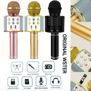 ไม WS-858 ของแท้ ไมโครโฟน ไร้สาย ลำโพง ไมค์ไร้สาย คาราโอเกะ บูลทูธ Wireless Microphone Karaoke