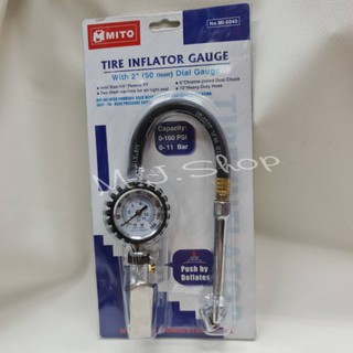 MITO หัวเติมลม+เกจ์วัดลม MITO (Tire Inflator Gauge)MI5040