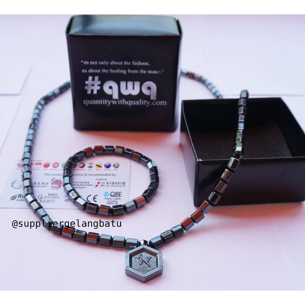 QUANTUM HEXAGON IWS LSW สร้อยคอสุขภาพไบโอแม่เหล็กพร้อมใบรับรองเกาหลี