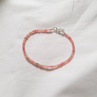 Stone + Silver beat bracelet หินอาเกด อะไหล่เงินแท้ กำไลหินนำโชค หินสีชมพู Pink agate หินสีม่วง Howlite