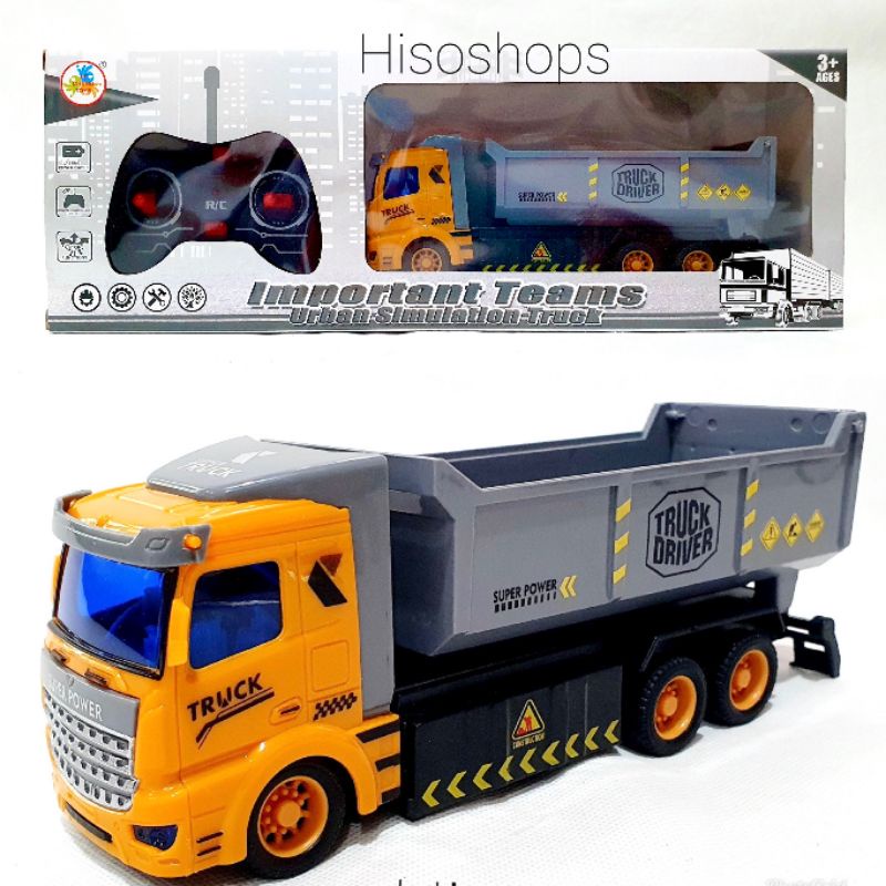 lmportant Teams Urban Simulation Truck รถบรรทุกบังคับ เสมือนจริง Super Heavy Indusry สีเหลือง
