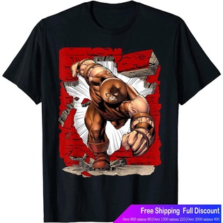 ผ้าฝ้ายแท้Marvelเสื้อยืดแขนสั้น Marvel X-Men The Juggernaut Wall Smasher Graphic T-Shirt Marvel Popular T-shirtsS-4XL