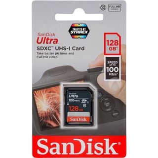 SanDisk SD Card Ultra Class10 128GB Speed 100MB/s (SDSDUNR-128G-GN6IN) เมมโมรี่ การ์ด แซนดิส กล้องDSLR ถ่ายรูป ถ่ายภาพ