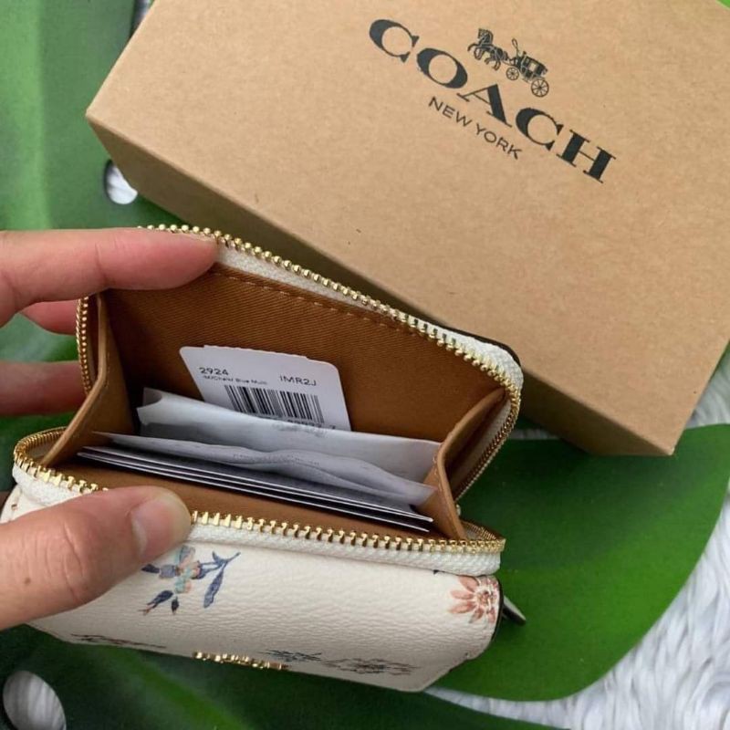 SMALL TRIFOLD WALLET WITH DANDELION FLORAL PRINT (COACH 2924)
