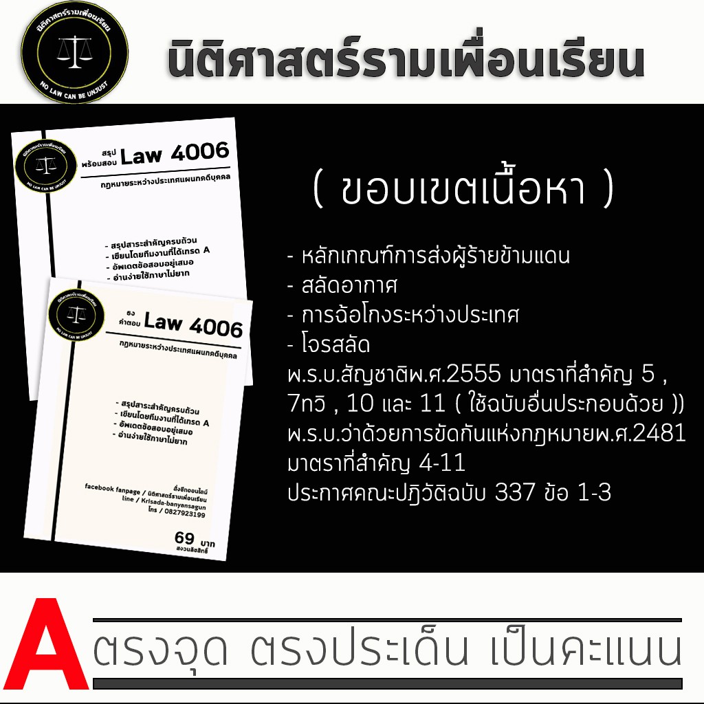 ชีทกฎหมาย Law 4106/4006( กฎหมายระหว่างประเทศแผนกคดีบุคคล ) ชีทราม