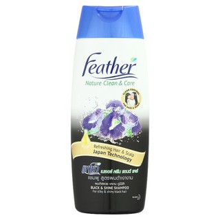 แฟซ่า เนเจอร์ คลีน แอนด์ แคร์ แชมพู สูตรผมดำเงางาม 340มล. แชมพู Feather Nature Clean &amp; Care Black &amp; Shine Shampoo 340ml