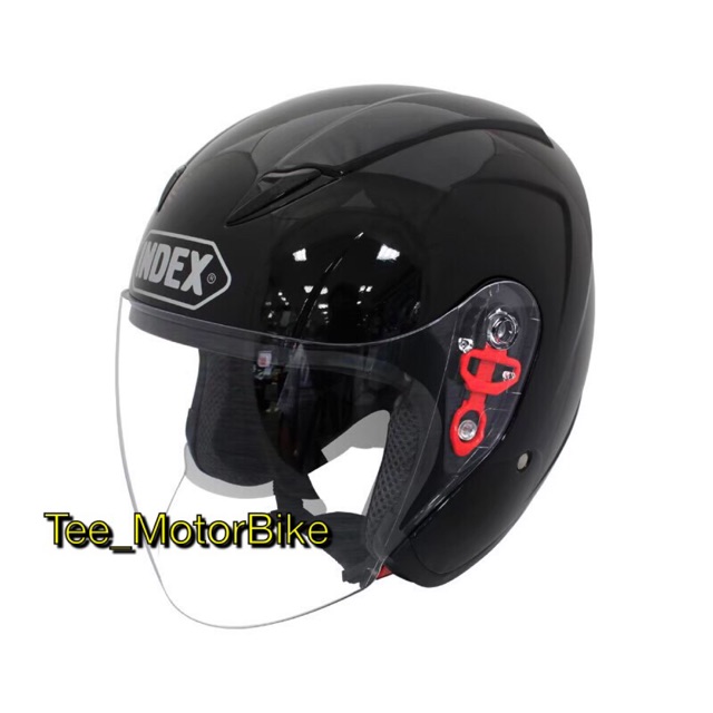 หมวกกันน็อคเต็มใบ Index Monza หัวโตใส่ได้ สีดำเงา หรือสั่งชิวหน้าสำรอง