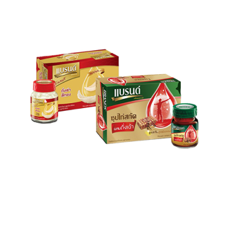 แบรนด์ซุปไก่สกัด ผสมถั่งเฉ้า 42 มล. แพค 12 + แบรนด์รังนกแท้ สูตรถั่งเช่าสีทอง 42 มล. แพค 6