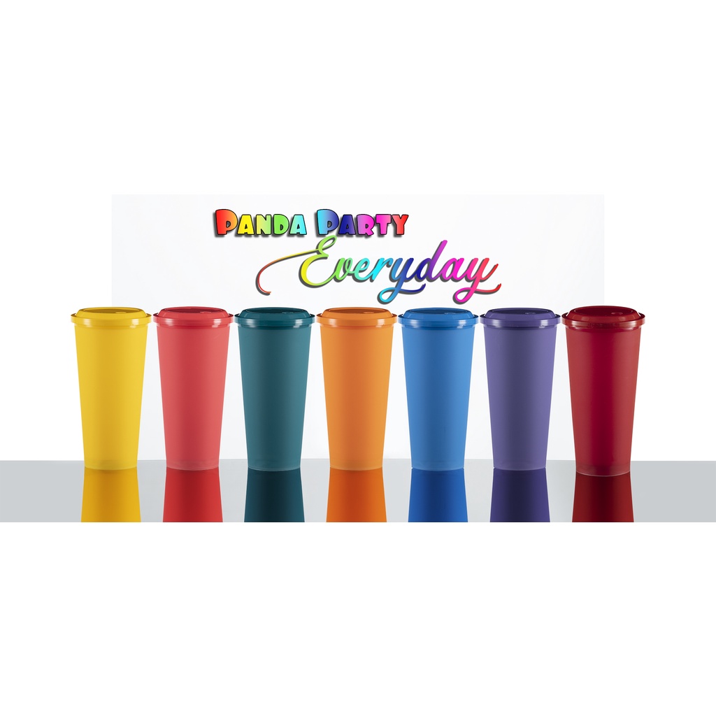 (แพ็ค20ชิ้น)แก้ว22ออนซ์แพนด้าปาร์ตี้+ฝา90มิล(Set C)