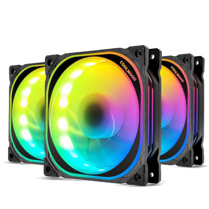 YUAN RGB Cooling Fan 120mm Addressable LED Light Remote Control for DIY ...