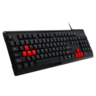 NK-015 NUBWO  USB KEYBOARD NK-15 QUIET สีดำ ปุ่มแดง