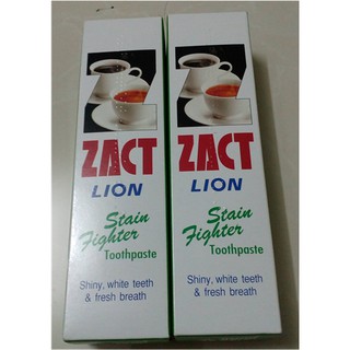 ยาสีฟันZACTกล่องสีเขียว 160 กรัม ( 2 หลอด) สูตรสำหรับผู้ดื่มชากาแฟ