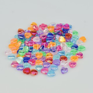 ลูกปัดหัวใจแบบใส ขนาด 8มม. 20กรัม (ประมาณ 100ชิ้น)