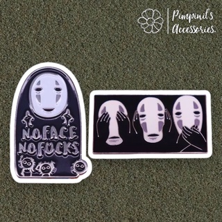 🇹🇭 พร้อมส่ง : เข็มกลัดลายโนเฟส สปิริตอะเวย์ | “NO FACE NO F*CK” No Face Spirited Away (Gibli Studio) Enamel Brooch Pin.