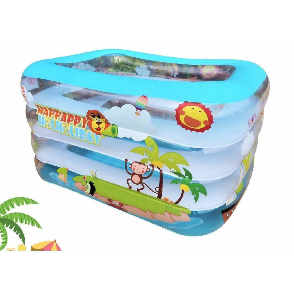 📦🏍️ (มีส่งด่วน)   สระน้ำเป่าลม ลอยคอ ทรงสูง สระว่ายน้ำเป่าลม สระว่ายน้ำเด็ก สระน้ำเด็ก 120*90*70 ซม.สระ 4 ชั้น - รูปที่ 5