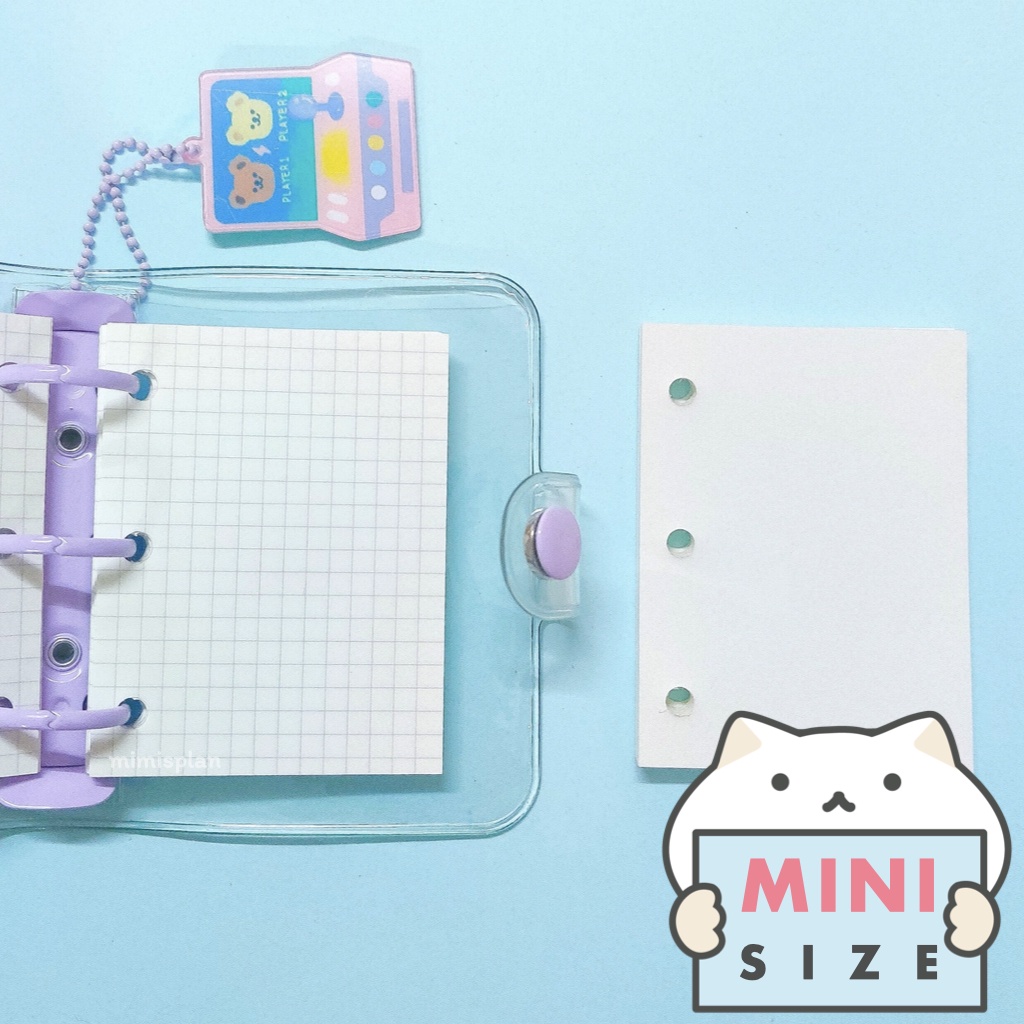 กระดาษรีฟิล 3 รู Mini Note 📜 80 แผ่น ขนาด Mini 3 Holes Planner Refill Paper Diary สมุดแพลนเนอร์ ไดอารี่ mimisplan